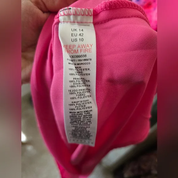 🌺 Topshop Pink & Red Floral Maxi Dress – Size 10 (US) - Picture 8 of 8